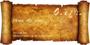 Ober Áron névjegykártya